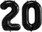 40 Inch Number Balloons – Black Jumbo Foil Mylar “20” Balloon for 20th Birthday, Anniversary, and Special Event Decorations (Black-20)